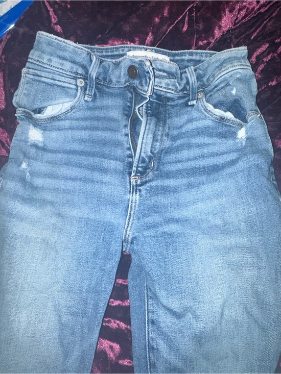 Abercrombie & Fitch Denim - Abercrombie & Fitch Light Blue High-Rise Distressed Jeans